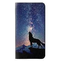 RW3555 Wolf Howling Million Star PU Leather Flip Case Cover for iPhone 11 Pro