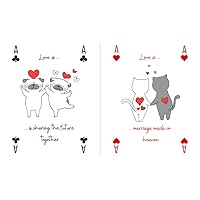 Love is ... Playing Cards. Valentines Day Cards. Doodle Cartoon Playing Cards. Wedding Gift.
