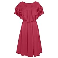 Womens Viscose Ruched-Sleeve Dress