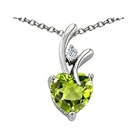 Choice of 10k Gold or Sterling Silver Heart Shape 8mm Endless Love Pendant Necklace