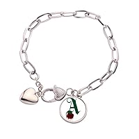 flowers letters green Heart Chain Bracelet Jewelry Charm Fashion
