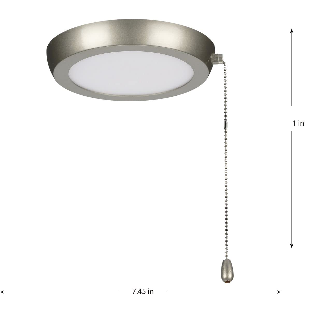 Progress Lighting P260002-152-30 AirPro 1-Light Transitional Integrated LED Edgelit Ceiling Fan Light Kit Painted Nickel with Opal Shade