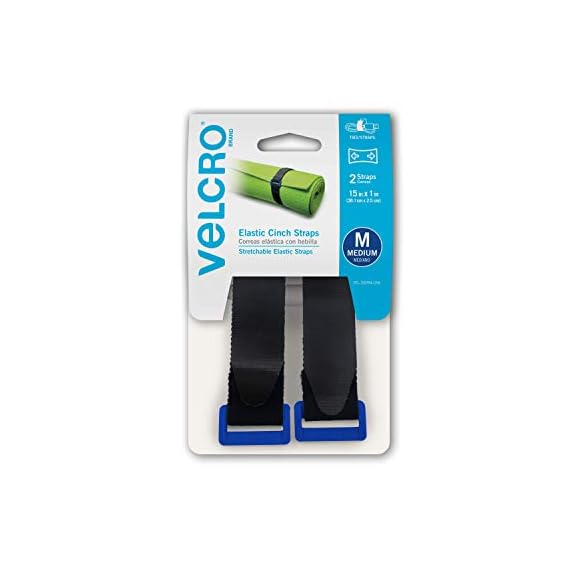 VELCRO Brand Elastic Cinch Straps with Buckle