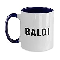 BALDI, Funny Gift For Friend, Boss, Co worker, Employee Bald Birthday Gift, Two Tone, 11oz, Blue