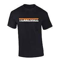 Mens Tennessee Tshirt TN Two Tone Orange and White Football Sports Fan Short Sleeve T-Shirt Graphic Tee