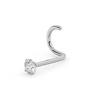 IGI Certified Real Diamond Nose Stud With Twist Back 14K Gold Nose Stud in 18g & 20 Gauge/Diamond Nose Ring For Women/Diamond Color-I-J, Diamond Clarity- I2-I3/ 20g