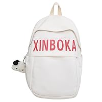 Simple leisure large capacity travel casual backpack for men and women (White)
