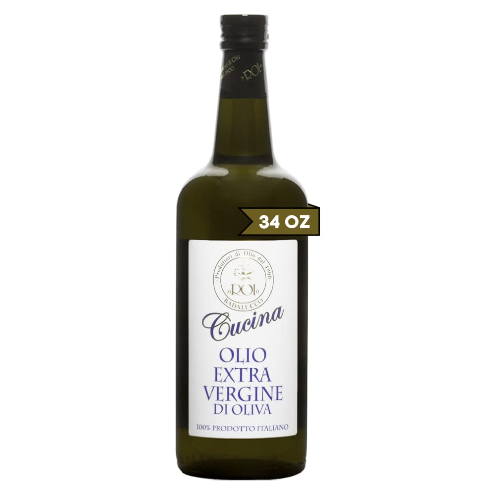 ROI Ligurian Italian Extra Virgin Olive Oil First Cold Pressed - Cucina Olive Oil Imported from Italy , Olive Oil High In Polyphenols, 34 fl oz (1 ...