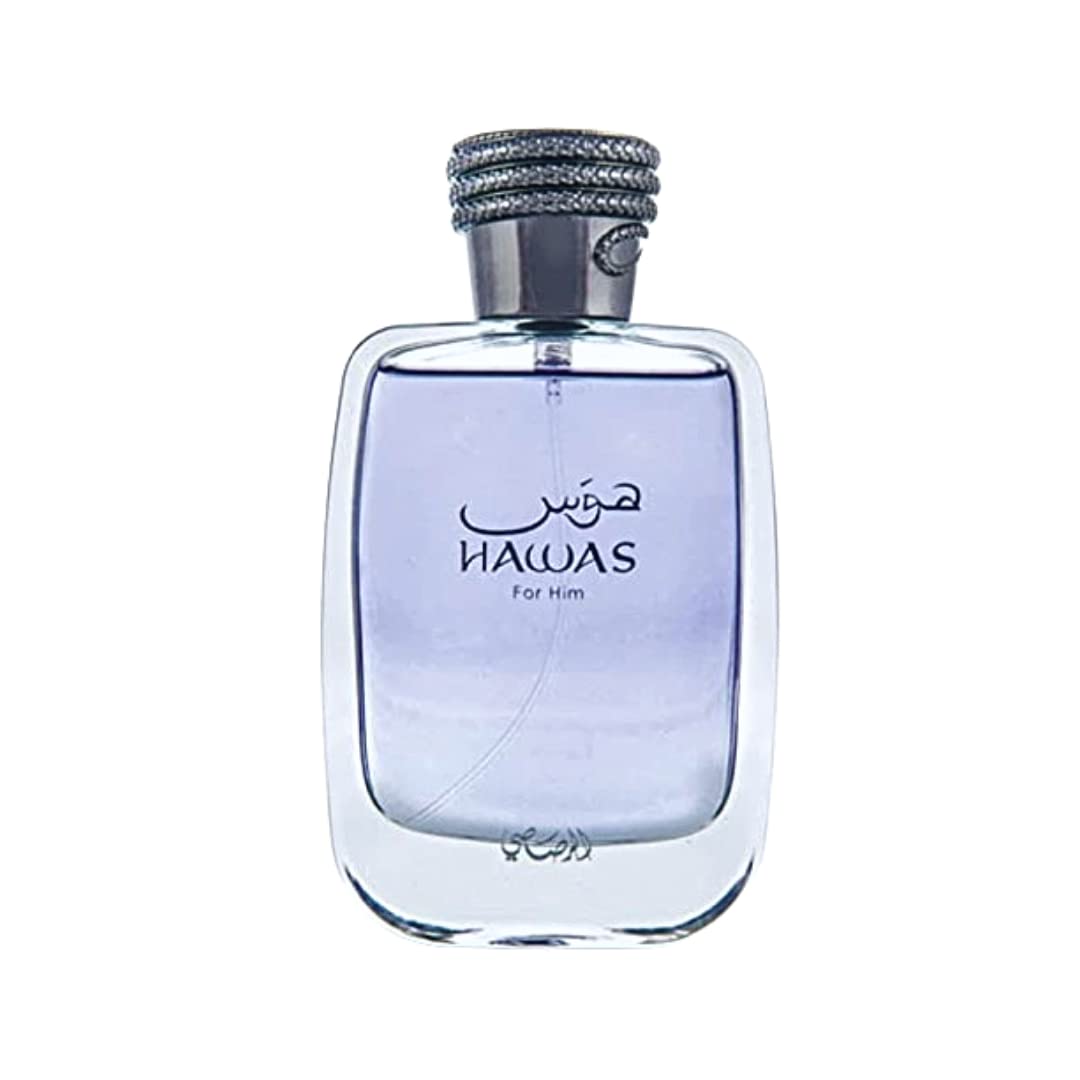 RASASI Hawas EDP 100ml(3.4 oz) | Long-Lasting Pour Homme Spray, Aquatic Scent Designed to Embody Masculine Strength and Vigor (Hawas for Him)