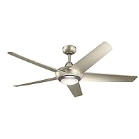 Kichler Kapono 52 inch LED Ceiling Fan in Nickel with Frosted White Polycarbonate Lens