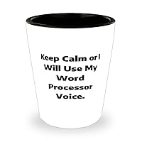 Epic Word processor Gifts, Keep Calm or I Will Use My Word, Word processor Shot Glass From Coworkers, Ceramic Cup For Friends
