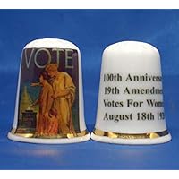 Porcelain China Thimble - Votes for Women 100 Years