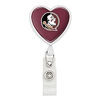 Florida State University Logo Heart Lanyard Retractable Reel Badge ID Card Holder