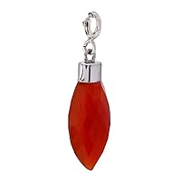 RIYO Excellent 925 Sterling Silver Genuine Red Onyx Pendant for Girl's