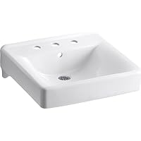 KOHLER K-2053-0 Soho Wall-Mount Bathroom Sink, White