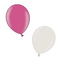 Toyland® Pack of 30 12 inch Latex Balloons in Fushia and White - Party Decorations