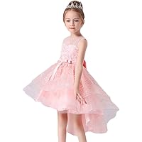 Girls Lace Bridesmaid Dress Flower Kid Wedding Ball Gown Toddler Princess Pageant Evening Dresses