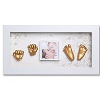 Momspresent Baby Hand Print and Foot Print Deluxe Casting kit with White Frame6