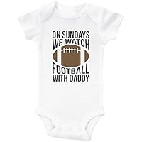 Custom Onesie | Baby Apparel | On Sundays We Watch Football With Daddy | Unisex Romper