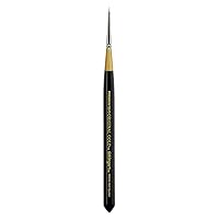 KINGART Premium Original Gold 9650M-18/0 Micro Detail Spotter - Mini Thick Handle Series Artist Brush, Golden Taklon Synthetic Hair, for Acrylic, Watercolor, Oil and Gouache Painting, Size 18/0