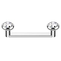 16G Staple Barbell Flat Titanium Surface Piercing Jewelry Internally Threaded Surface Barbell w/Flat Bezel Crystal Staple Surface Piercing Barbell 1/2 Inch (12mm)