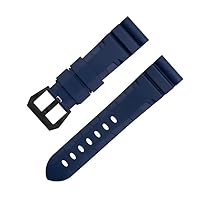 22mm 24mm Fluororubber Soft FKM Rubber Watch Band 42/44mm Dial For Panerai Strap For PAM1392/0682 Series Watchband Belt Accessories