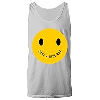 Have a Nice Day Yellow Happy Smiley Face Emoji Retro 80s 90s Plus Size Women Men Unisex Tank Top Ash