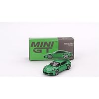 True Scale Miniatures Model Car Compatible with Porsche 911 Turbo S Python Green 1/64 Diecast Model Car MGT00525