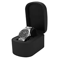 Black PU Leather Oval Watch Storage Box,