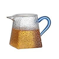 Heat-Resisting Glass Tea Pitcher Creative Square Bottom Teacup Milk Pitcher Coffee Pot Water Jug Hammer Teture Container Tanks
