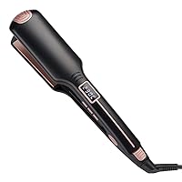 Infrared Hair Straightener Ceramic Tourmaline Flat Iron Hair Curler with LCD Display Salon Styling Tools (Black)