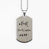 Silver Dog Tag, Best Boat Captain Ever, Laser Engraved Tag, Dog Tag for Boat Captain, Gifts for Boat Captain, Necklace, Name Jewelry