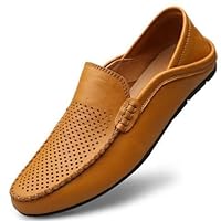 Casual Leather Slip-On Loafers for Men, Breathable, Cushioned Comfort, Dress or Casual Wear