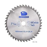 7 inch 40 Tooth Wood Cutting Disc Carbide Tipped Circular Saw Blade for Cutting Hard & Soft Wood with 1inch Arbor