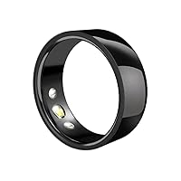 Smart Fitness Tracker Ring with Charging Box | Heart Rate | Blood Pressure | Blood Oxygen | Temperature | Calorie | Sleep Monitor | Pedometer - 20# Black