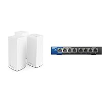 Linksys Atlas WiFi 6 Router Home WiFi Mesh System, Dual-Band, 6,000 Sq. ft Coverage, 802.11ax & SE3008: 8-Port Gigabit Ethernet Unmanaged Switch, Computer Network