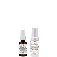 Organic Rose Phyto Facial Oil (1oz) Anti-Aging Face Cream with Organic Phyto³ (1oz) Bundle - Ideal for Gua Sha Massage, Anti-Aging Face Oil - Natural Moisturizer & Collagen