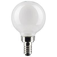 Satco 4.5-Watt LED E12 Light Bulbs, 2700K, 15000 Hour Rating, Dimmable