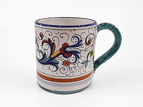 thatsArte.com - Italian Ceramic Mug Ricco Deruta Blu - Hand Made Pottery Coffee Mugs, Deruta Italian Pottery, Painted Mug, Italian Ceramic, Made in Italy, Painted Coffee Mug, Mugs Handmade