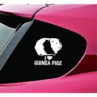 I Love Guinea Pigs Vinyl Decal Sticker Funny
