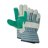 TB257EDP Top Gunn Select Double Leather Palm with PE Cuff, Standard, Blue (12 Pair)