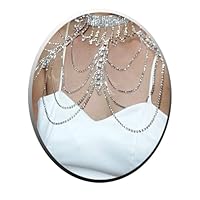 STONEFANS Bridal Rhinestone Shoulder Necklace Body Collar Jewelry Luxury Tassel Crystal Shoulder Harness Chain Wedding for Women