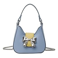 Mini Bag Cute Bow Color match PU Crossbody Shoulder Trendy Satchel Handbag Purse for Girls