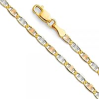 14K Gold 3 Color 2.6mm Valentino Star DC Chain - Length: 20