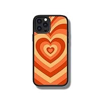 Heart Shaped Silicone Cute Swirl Case for iPhone 13 11 12 Pro Max 7 8 Plus X XS XR SE 2020 Non-Slip All-Inclusive Case,Orange,for iPhone Xs MAX