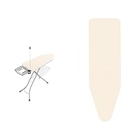 Brabantia Size C Ironing Board (49 x 18in) 7 Height Options, Solid Steam Iron Rest Holder & Size C (49 x 18 inches) Replacement Ironing Board Cover with Durable Foam Layer (Ecru) Easy-Fit, 100% Cotton