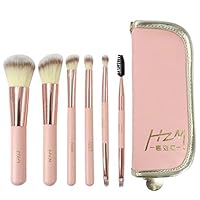 Makeup Brushes Six Pink Set Of Brushes, Eye Shadow Brush, Loose Powder Brush, Lip Brush, Double-Ended Eyeliner Brush, The Perfect Makeup Tool To Brighten Your Complexion