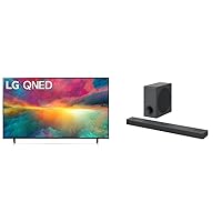 LG QNED75 Series 75-Inch Class QNED Mini-LED Smart TV 75QNED75URA, 2023 - AI-Powered 4K TV S80QY 3.1.3ch Sound bar with Center Up-Firing, Black