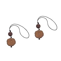 BESTOYARD 2pcs pendant car hanging accessories for women house decorations for home car lanyard wood cellphone charm flower cell phone charms smartphone decor keychain car interior decor log