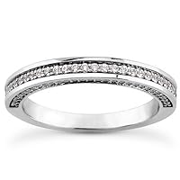 0.65 ct Ladies Round Cut Diamond Wedding Band with Diamonds on The Side in Platinum